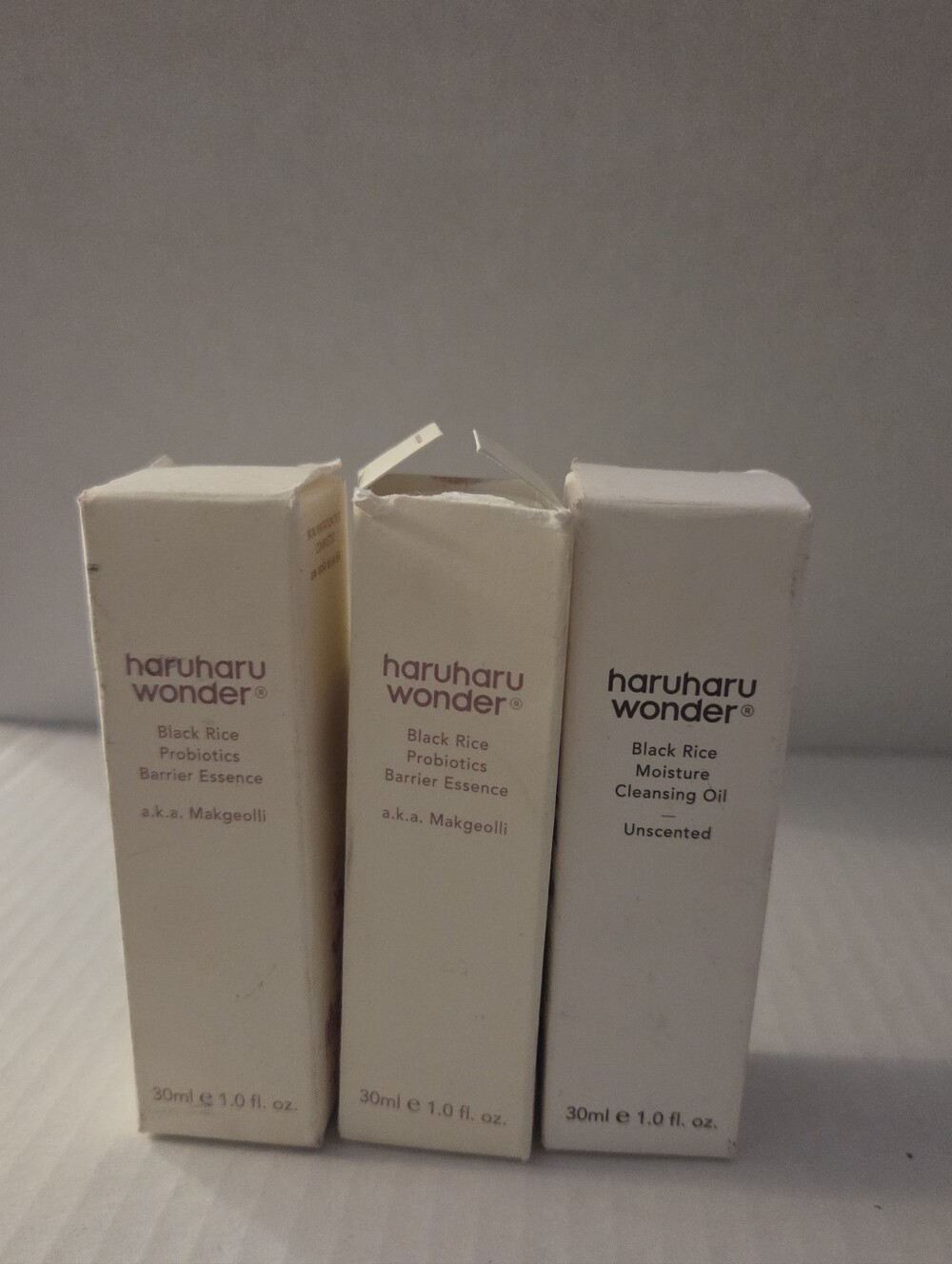 HaruHaru Wonder 1 Oz Travel Sizes - Barrier Essence (x2) And Cleansing Oil (x1)